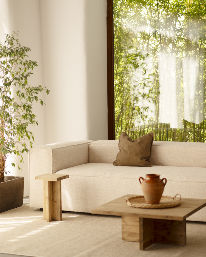 Bouclé-Sofa in Beige in verschiedenen Größen