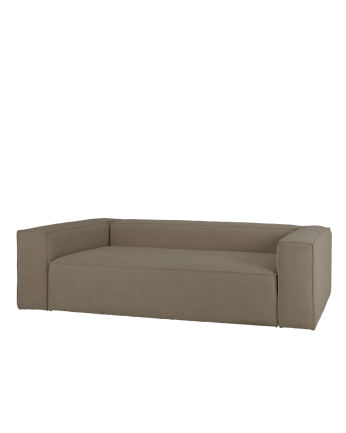 Bouclé-Sofa in brauner Farbe in verschiedenen Größen.