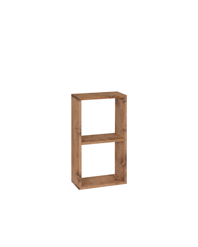 Estanteria de madera maciza en tono roble oscuro con 1 estante