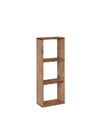 Estanteria de madera maciza en tono roble oscuro con 2 estantes