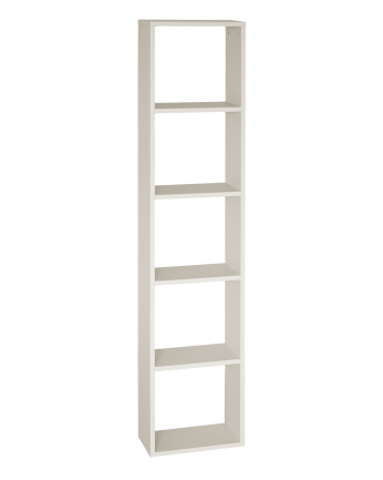 Regal aus beige lackiertem Holz mit 4 Regalfächern.