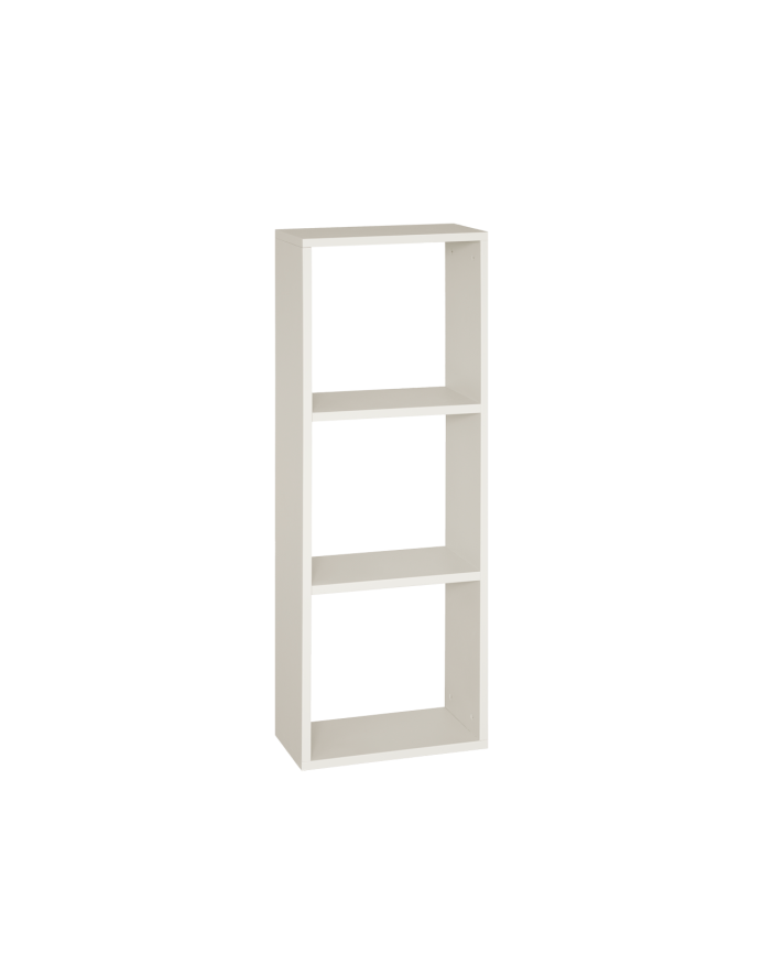 Holzregal in beige lackiertem Ton mit 2 Regalen.