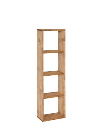 Estanteria de madera maciza en tono roble medio con 3 estantes