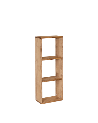 Estanteria de madera maciza en tono roble medio con 2 estantes