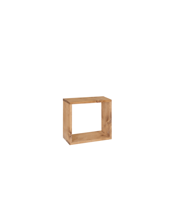 Estanteria de madera maciza en tono roble medio