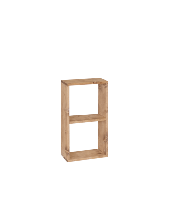 Estanteria de madera maciza en tono roble medio con 1 estante