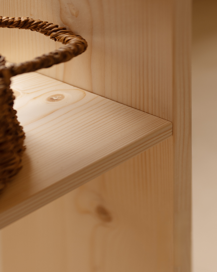 Nebenregal aus Massivholz in Naturton mit 1 Trenner