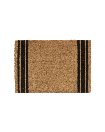 Felpudo de fibra de coco con rayas negras de 40x60cm