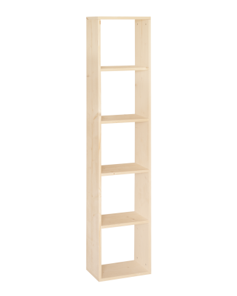 Estanteria de madera maciza en tono natural con 4 estantes