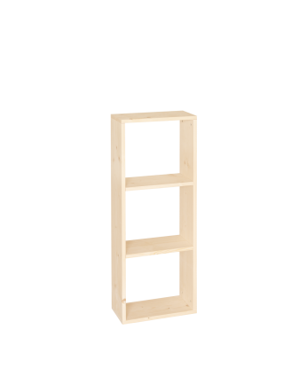 Estanteria de madera maciza en tono natural con 2 estantes