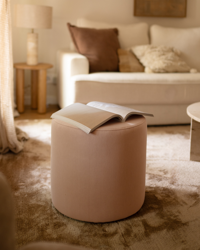 Pouf in Rosa-Ton in 44x42cm