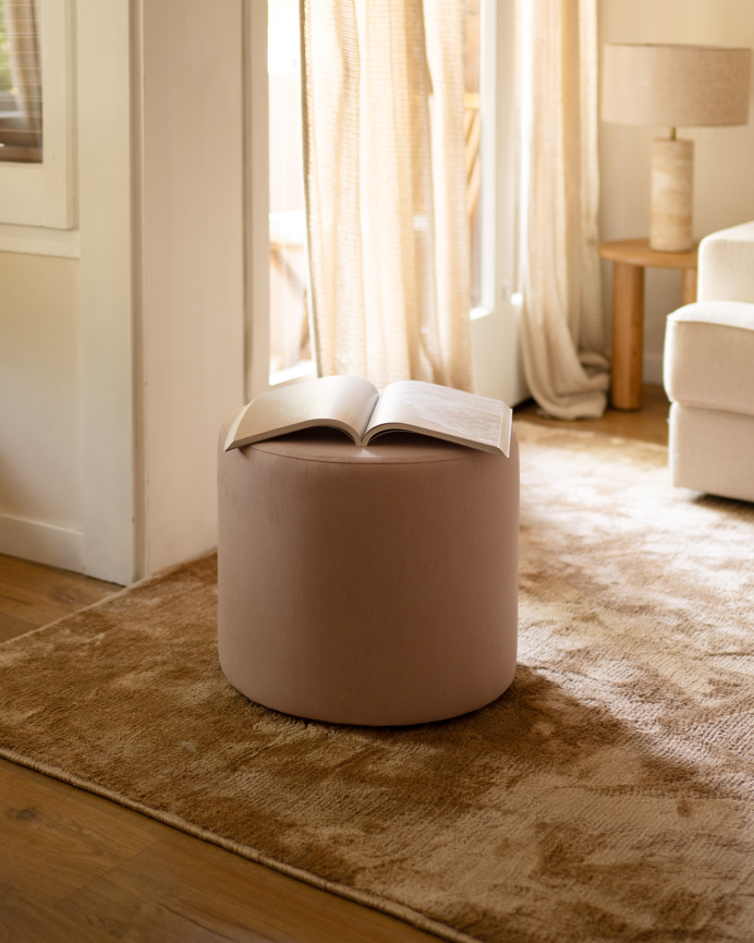 Pouf in Rosa-Ton in 44x42cm