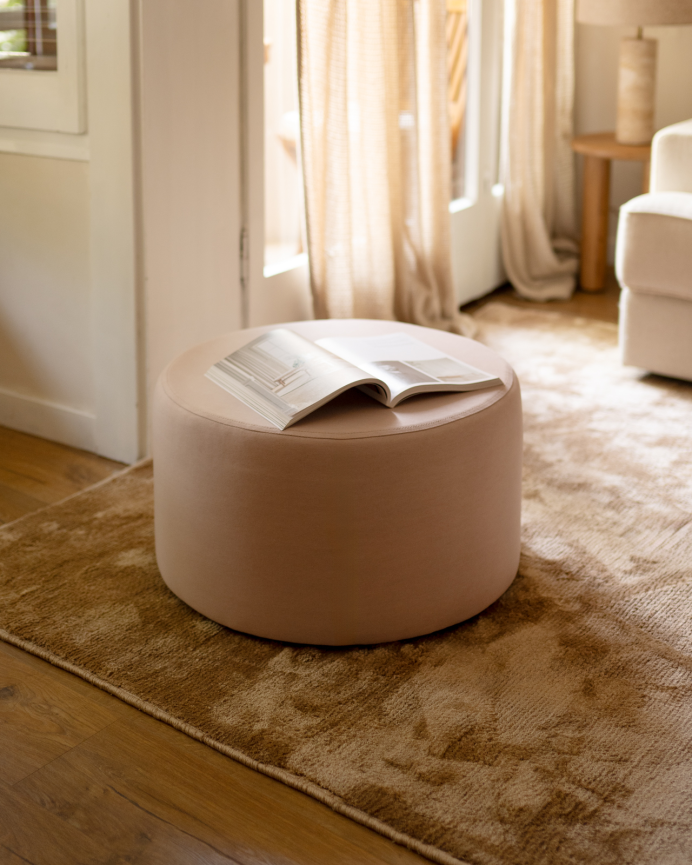 Pouf in Rosa-Ton in 60x34cm