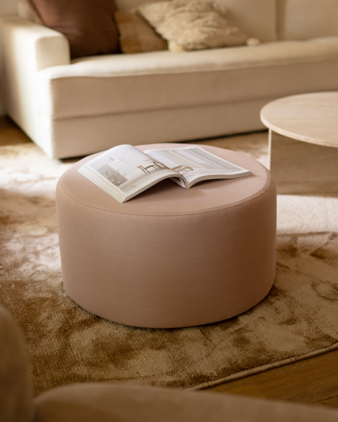 Pouf in Rosa-Ton in 60x34cm