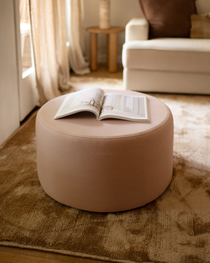 Pouf in Rosa-Ton in 60x34cm
