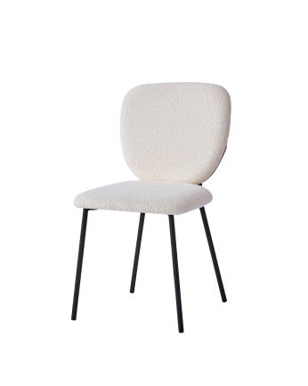 2er-Pack Stoffstühle in Weiß, 85 x 46 cm