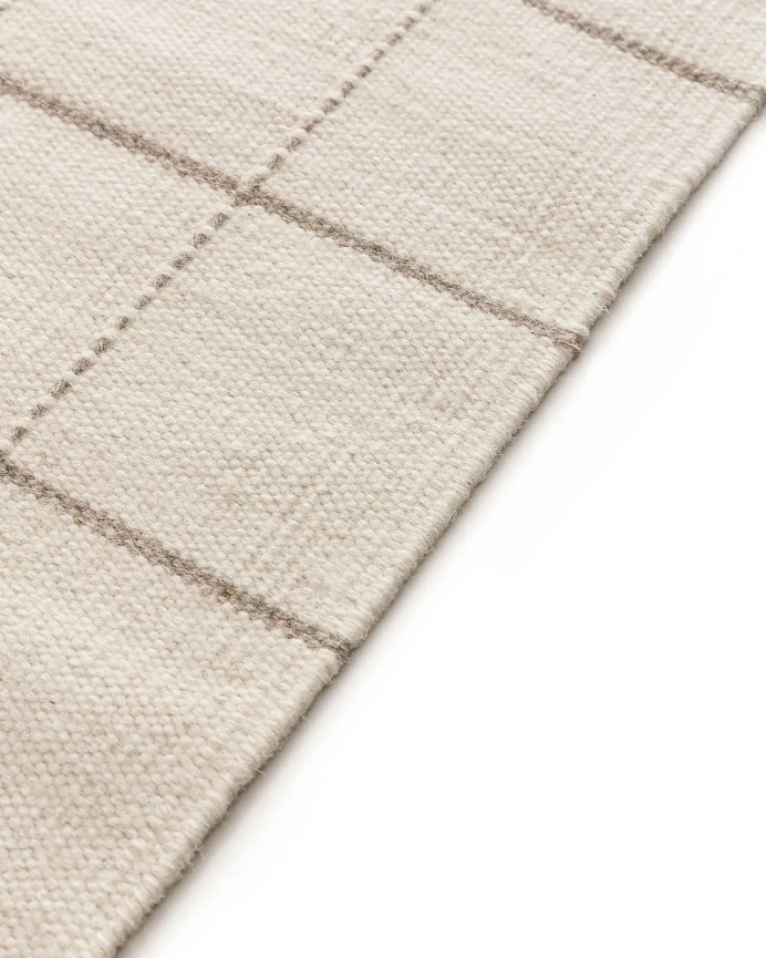 Teppich Läufer aus Baumwolle und Wolle beige in verschiedenen Größen