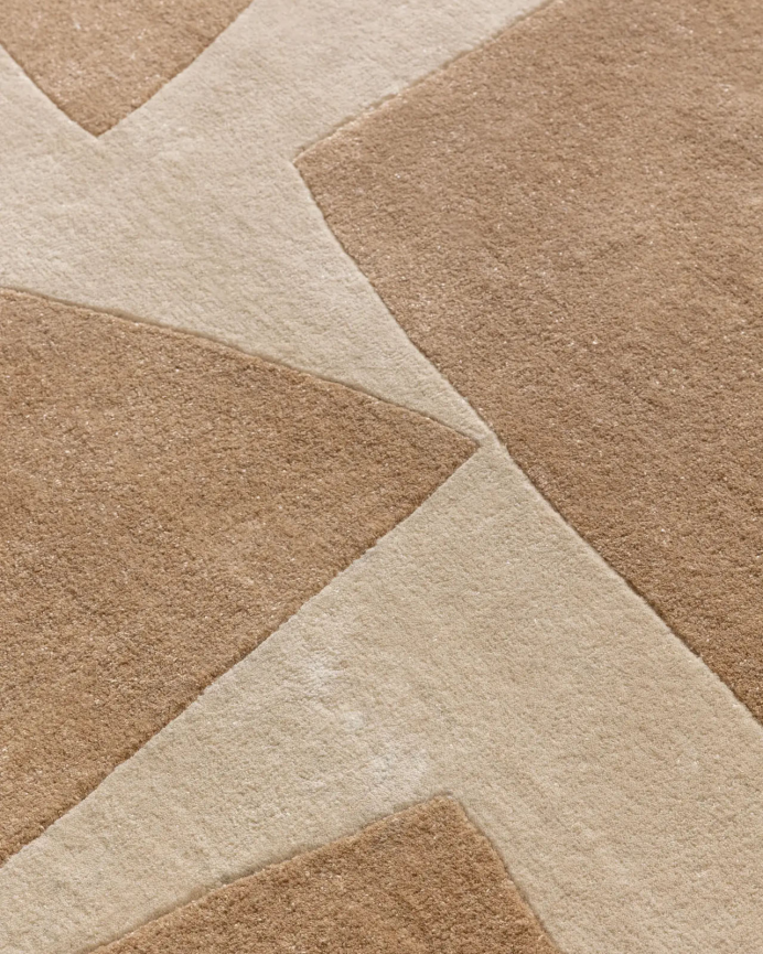 Teppich rechteckig aus Polyester beige in verschiedenen Größen
