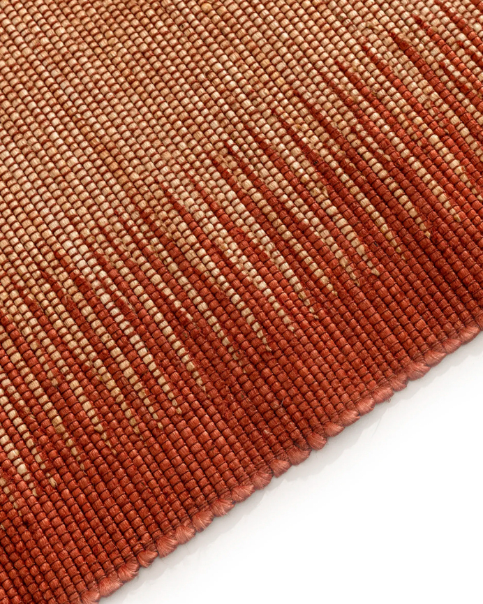 Teppich Läufer de Baumwolle und Jute terracotta in verschiedenen Größen