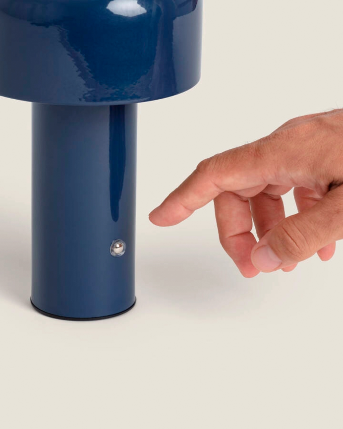 Tischleuchte aus Metall blau 21cm