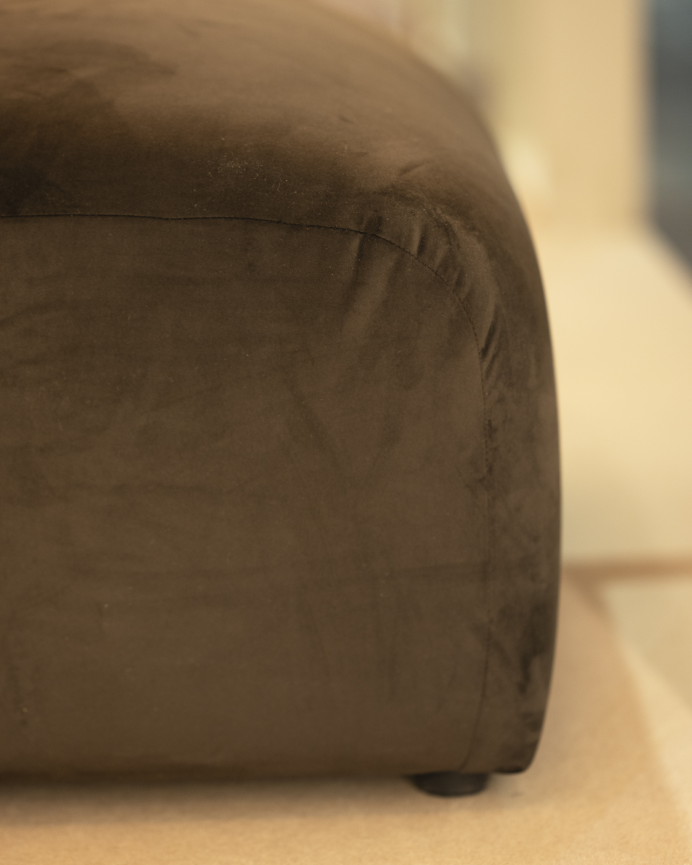 Pouf aus Samt in Schokoladenbraun 92x83cm