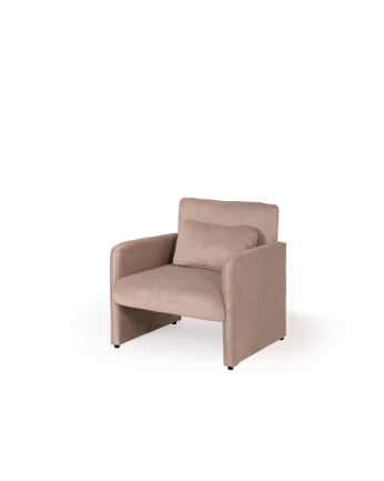 Sessel gepolstert mit Samt Beige 75x79cm