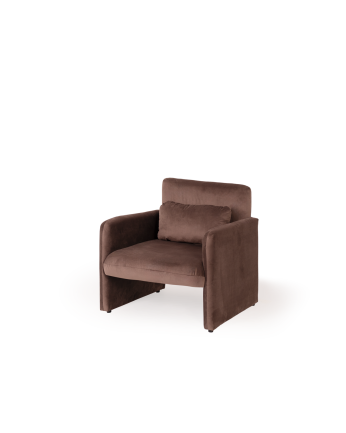 Sessel gepolstert mit Samt Braun 75x79cm