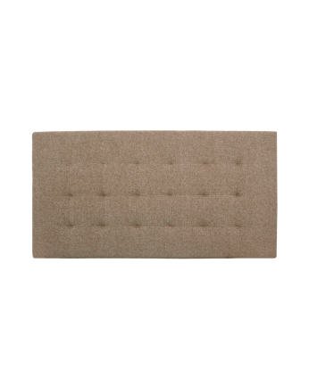 Polyester upholstered headboard with pleats in brown color of various sizes