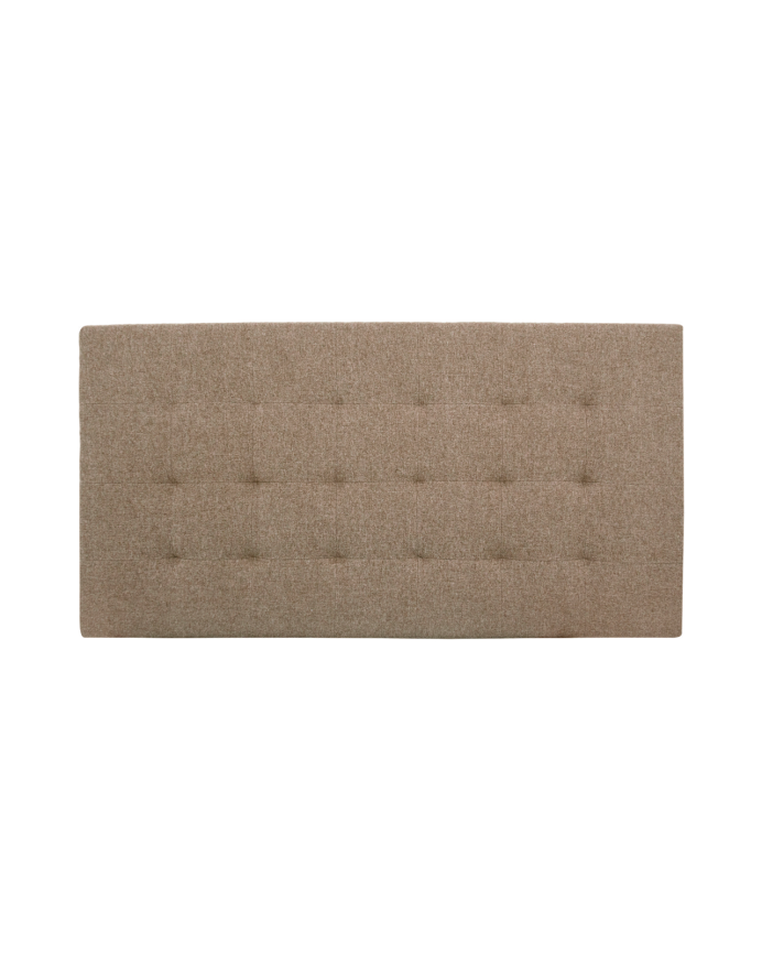 Polyester upholstered headboard with pleats in brown color of various sizes
