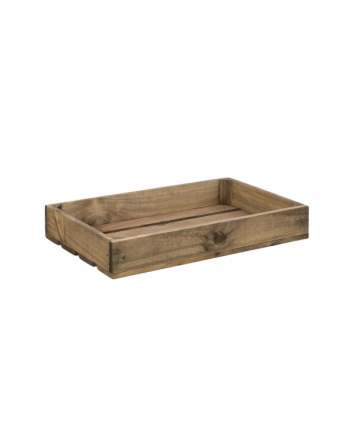 Small solid wood box in dark oak tone