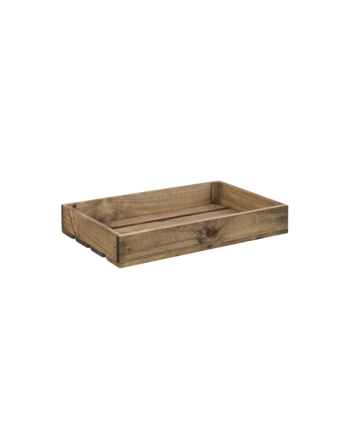 Small solid wood box in dark oak tone