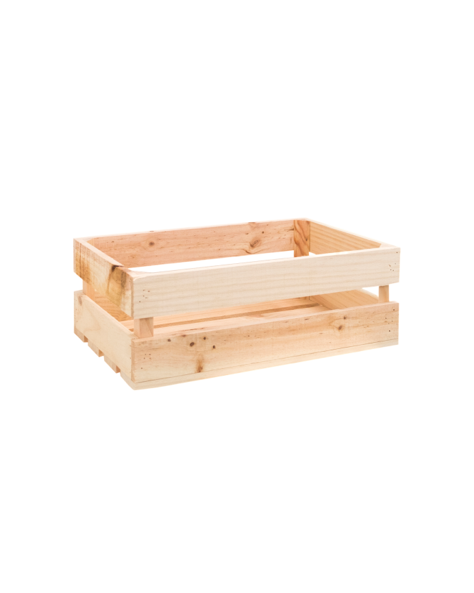 Solid wood medium-sized natural tone wooden box.