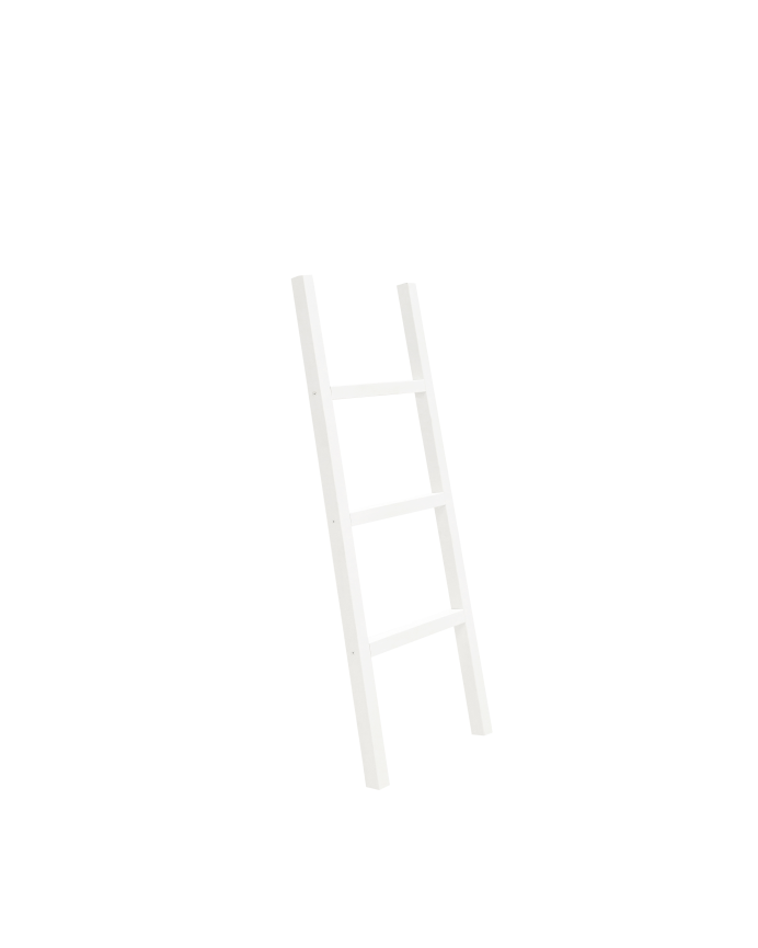 Solid white wooden staircase of 41x118x4cm