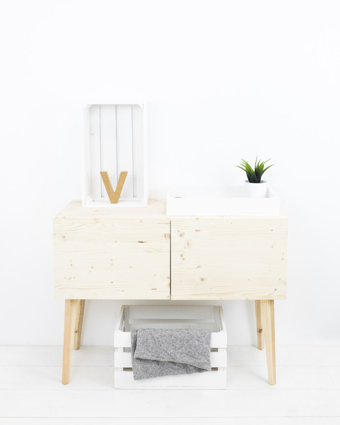 Solid wood small white tone wooden box