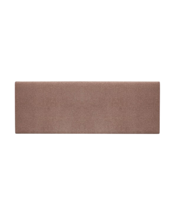 Upholstered headboard in smooth polyester in orange color of various sizes.