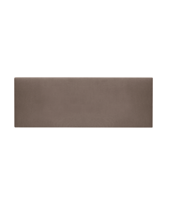 Upholstered headboard in smooth polyester in brown color in various sizes.