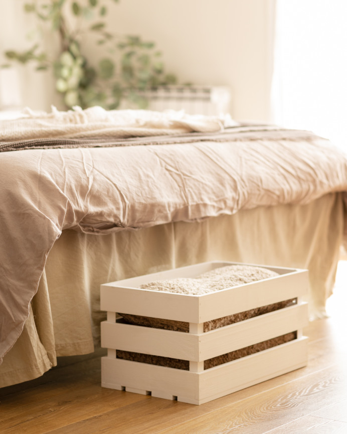 Solid white large wooden box