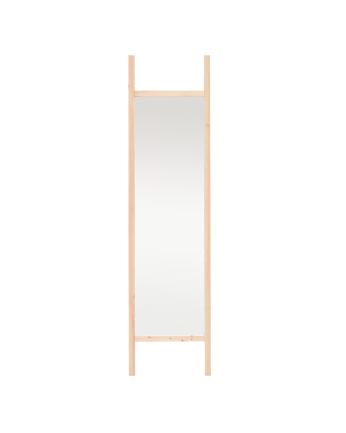 Solid wood natural tone 45x180cm mirror.