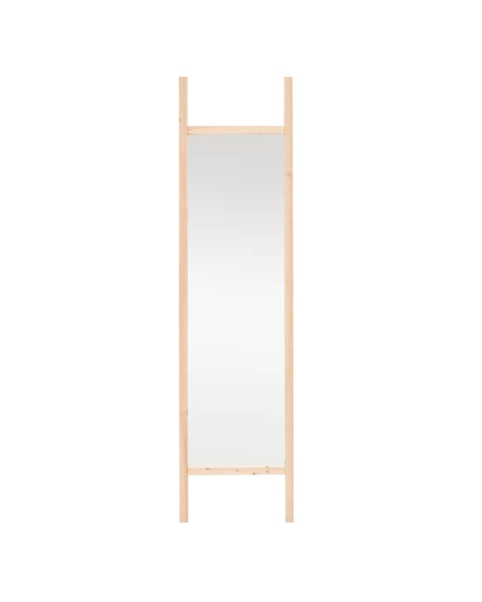 Solid wood natural tone 45x180cm mirror.