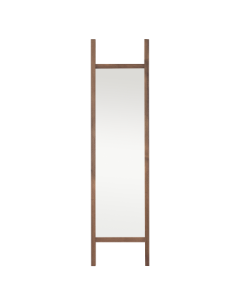 Solid dark oak wood effect mirror 45x180cm