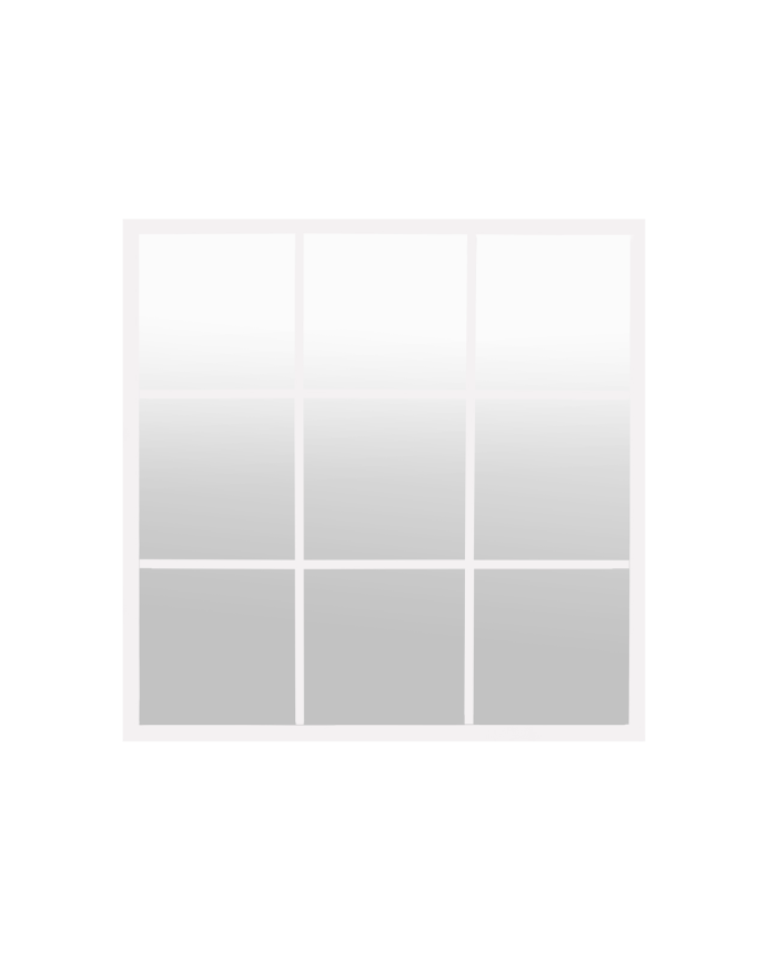 White wooden mirror of 90x90cm