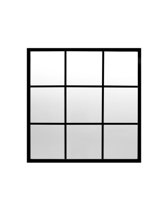 Black wooden mirror of 90x90cm