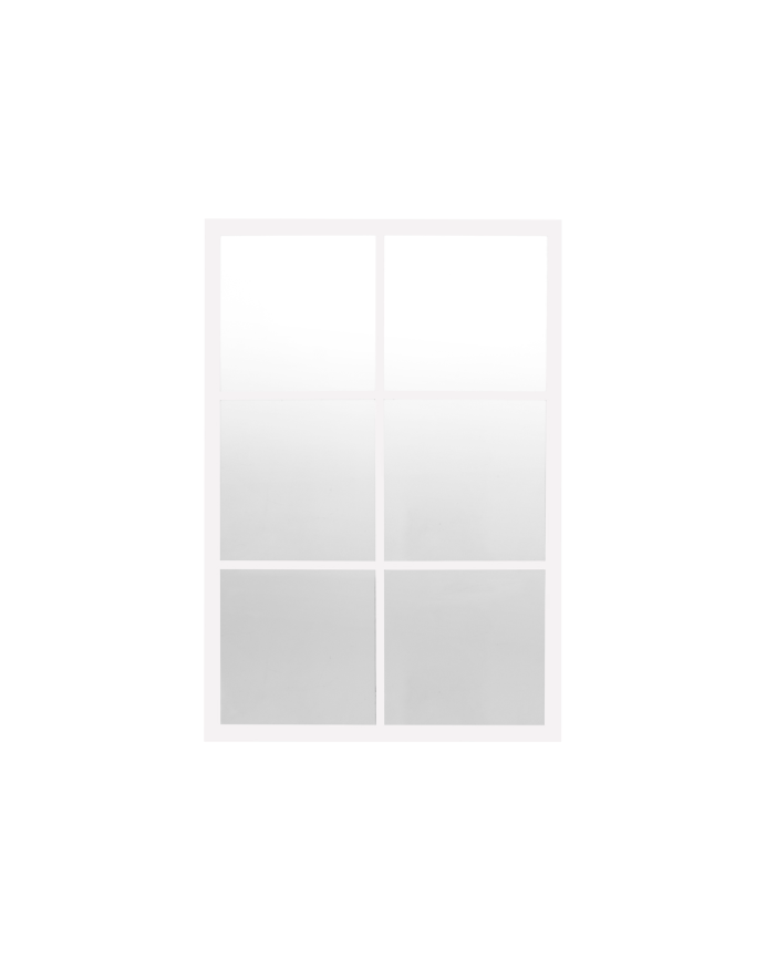 Wooden mirror in white color, 90x60cm.