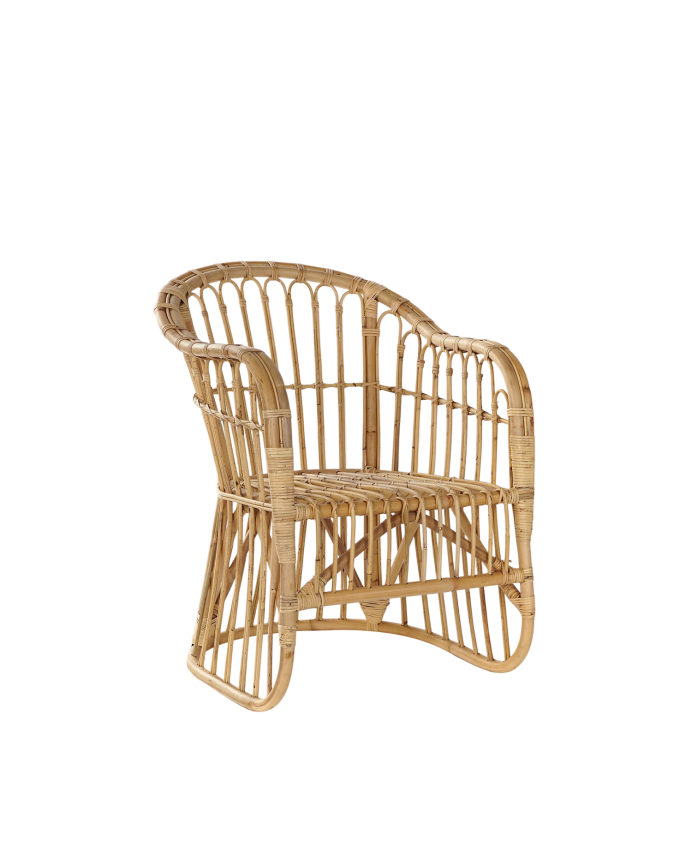 Cane and natural fiber armchair measuring 83x62cm