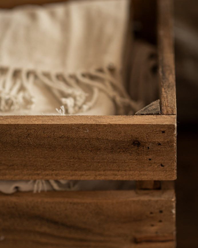 Solid dark oak wood large box