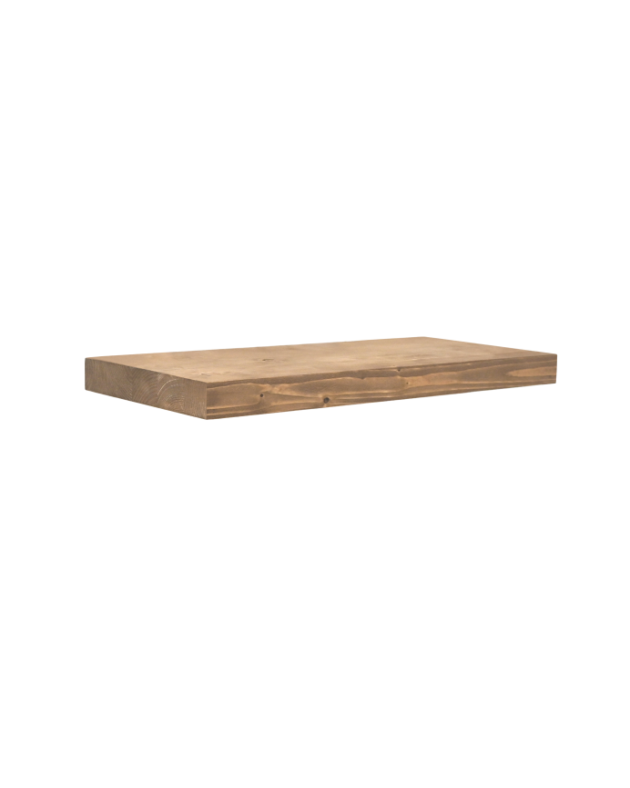 Solid wood floating nightstand in dark oak tone measuring 45cm