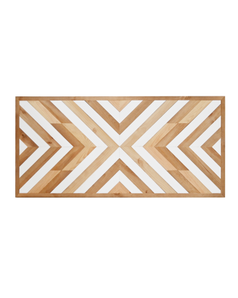 Solid wood headboard in natural dark oak and white tone measuring 165x85cm.