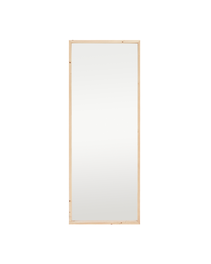 Solid wood natural tone mirror with wood effect in various sizes