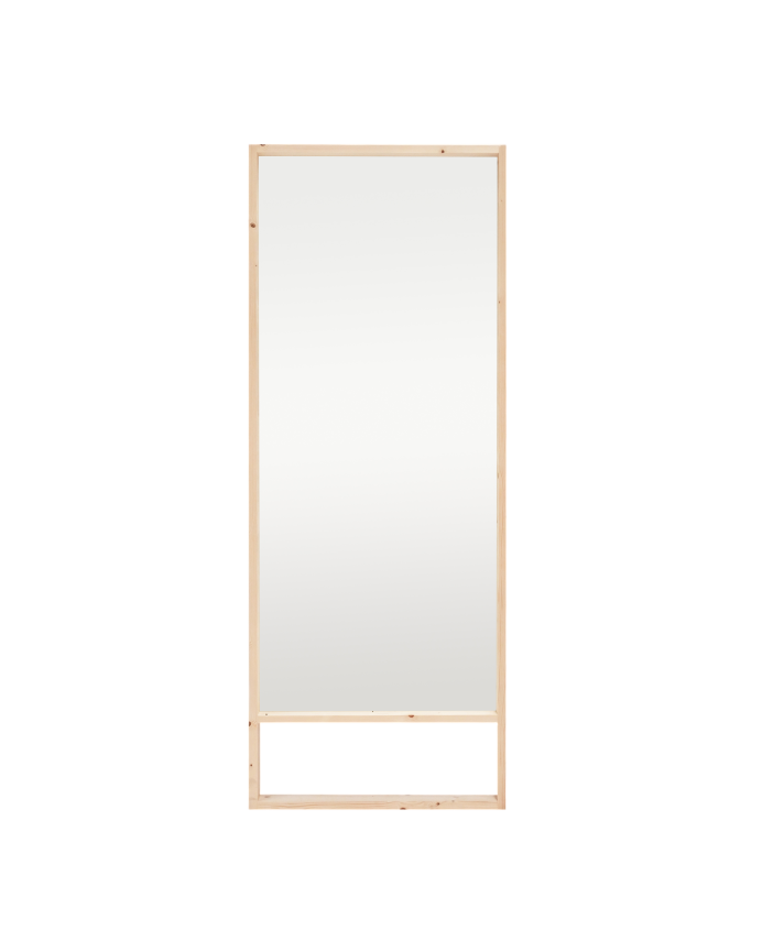 Solid wood effect natural tone mirror of various sizes.