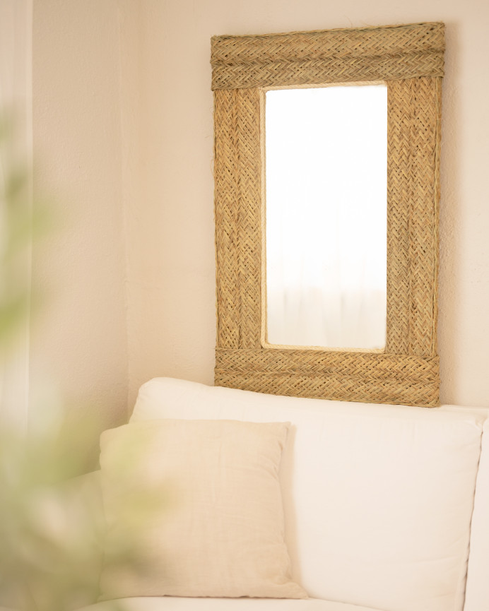 Esparto mirror of 97x63cm